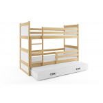 Poschodová posteľ Rico 3 trojmiestna borovica 200cm x 90cm biela